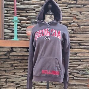 SZ S - Gray Georgia Hoodie with Arched Text and Logo